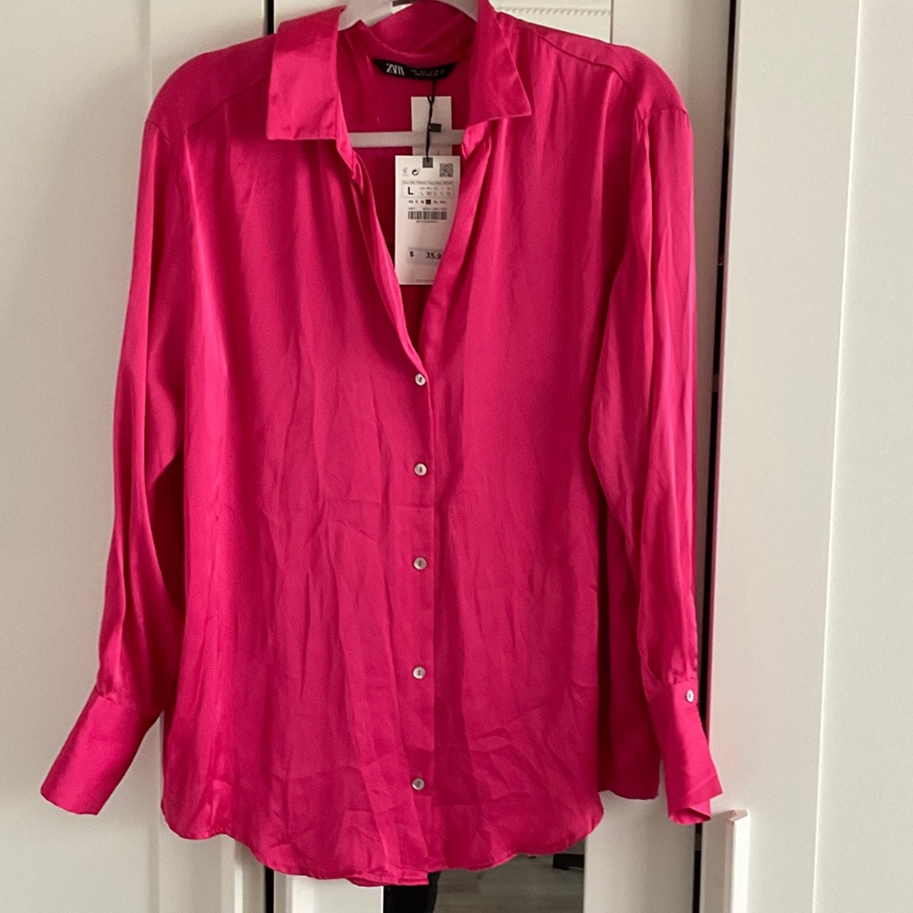 Zara Fuchsia Long Sleeve Shirt